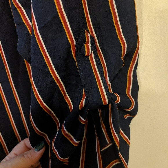 Navy Striped Blouse - Picture 4 of 6